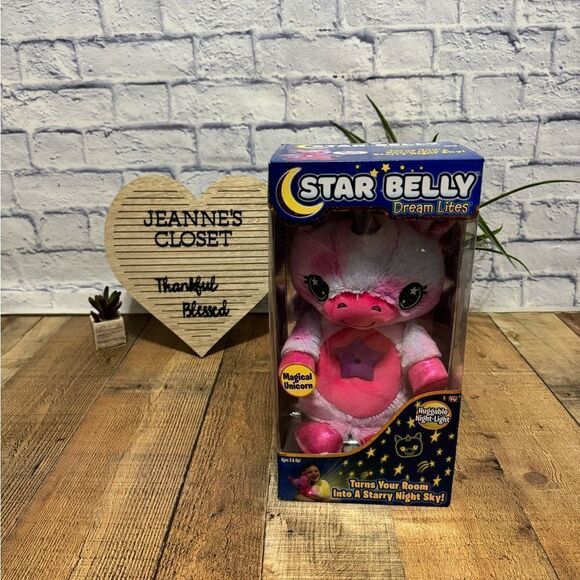 Star Belly Dream Lites Plush Toy + Huggable Night Light, Unicorn, Pink, Ages 3+ - Picture 1 of 9